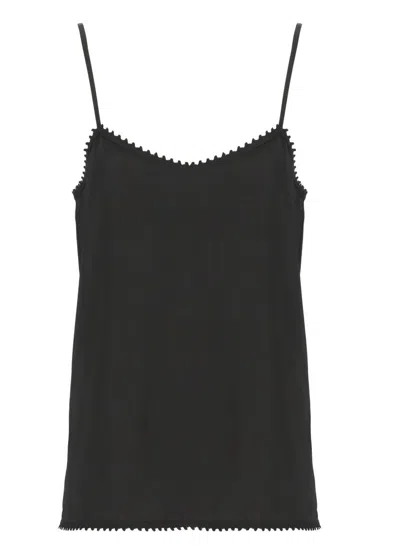 Fabiana Filippi Dentelle-trim Top In Black