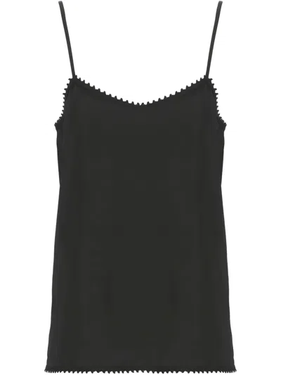 Fabiana Filippi Viscose Tops With Spaghetti Straps And Elastic Waistband In Black