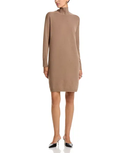 Fabiana Filippi Diamante Trim Turtleneck Knit Dress In Brown