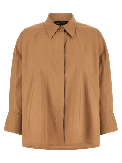 Fabiana Filippi Shirt Featuring Diamond Thread Point Collar In Brown