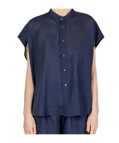Fabiana Filippi Diamond Thread Sleeveless Shirt In Blue