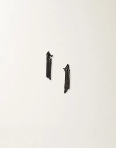 Fabiana Filippi Diamond Wire Fringe Earrings In Black