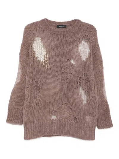 Fabiana Filippi Distressed-finish Sweater In Brown