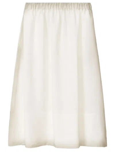 Fabiana Filippi Distressed Midi Skirt In White