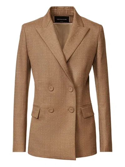 Fabiana Filippi Double-breasted Blazer In Brown