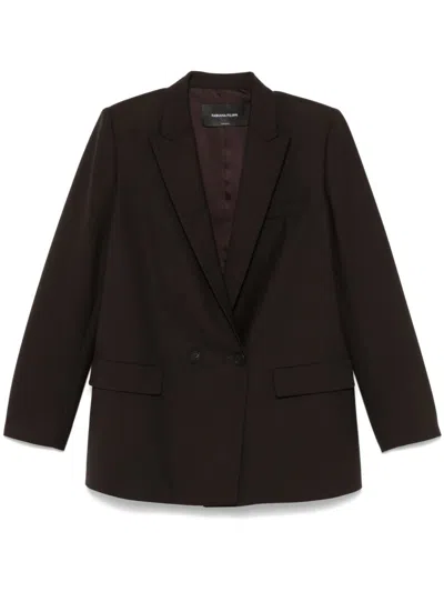 Fabiana Filippi Double-breasted Blazer In Brown