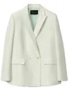 Fabiana Filippi Cotton And Silk Double-breasted Mikado Jacket In Green
