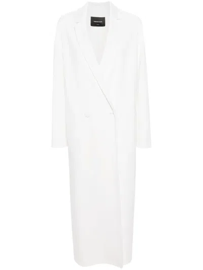 Fabiana Filippi Double-breasted Cashmere Maxi Coat In White
