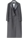 Fabiana Filippi Wool Silk Double Tuxedo Topcoat In Grey