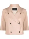 Fabiana Filippi Double-breasted Cropped Jacket In Neutrals