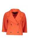 Fabiana Filippi Double-breasted Short Blazer In Coral