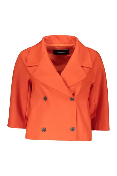 Fabiana Filippi Double-breasted Short Blazer In Coral