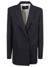 Fabiana Filippi Double-breasted Tailored Jacket With Notched Lapel In Black