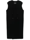 Fabiana Filippi Double-breasted Virgin Wool Gilet In Black