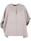 Fabiana Filippi Double Cape Wiht Detail In Brown
