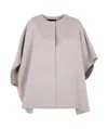 Fabiana Filippi Double Cape Wiht Detail In Gray