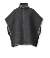Fabiana Filippi Double Cape With Crochet Knit In Black