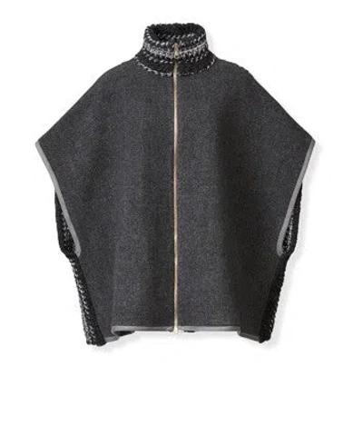 Fabiana Filippi Double Cape With Crochet Knit