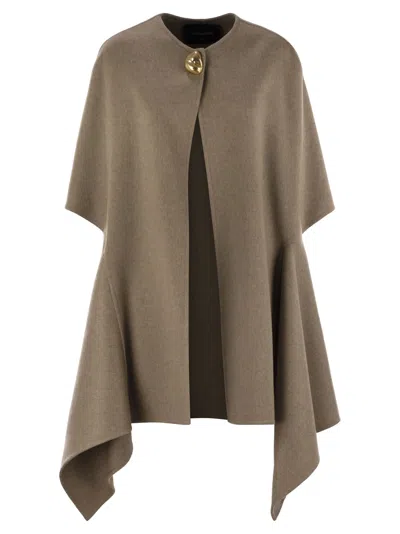 FABIANA FILIPPI DOUBLE CASHEMERE COAT WITH JEWELLED BUTTON
