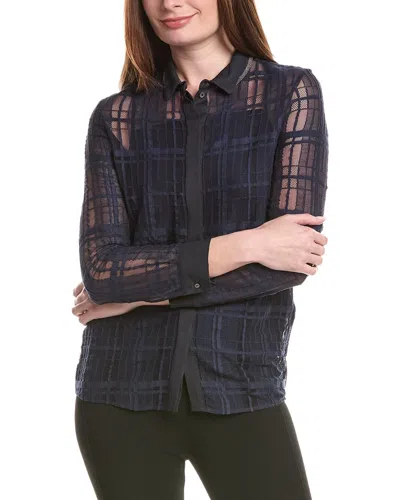 Fabiana Filippi Double Collar Tulle Basic Shirt In Blue
