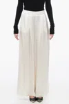 Fabiana Filippi Double-pleated Palazzo Pants With Satin Effect In White