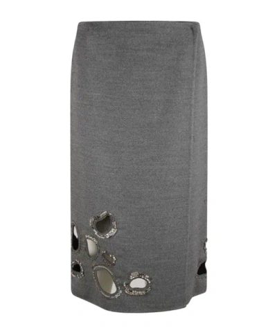Fabiana Filippi Sequin-embellished Skirt In Gray