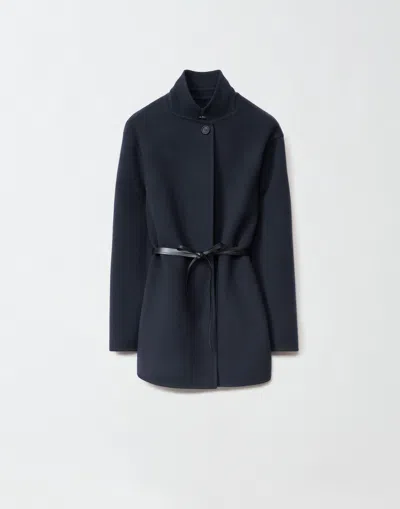 Fabiana Filippi Double Wool And Cashmere Jacket In Blue
