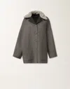 Fabiana Filippi Double Wool Pea Coat In Gray