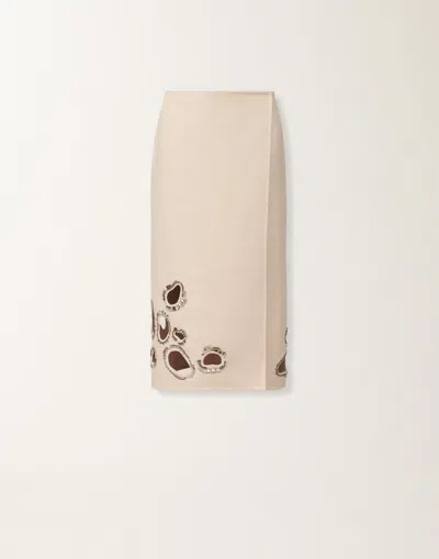 Fabiana Filippi Double Wool Skirt In Neutral