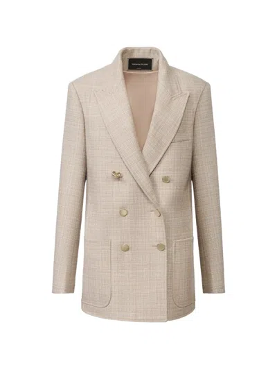 Fabiana Filippi Double-breasted Peak-lapels Blazer In Neutral