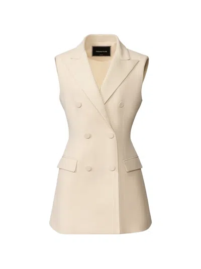 Fabiana Filippi Double-breasted Sleeveless Jacket In Neutral