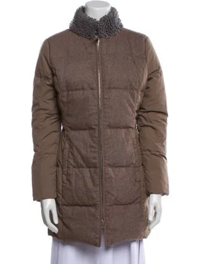 Pre-owned Fabiana Filippi Down Coat In Brown