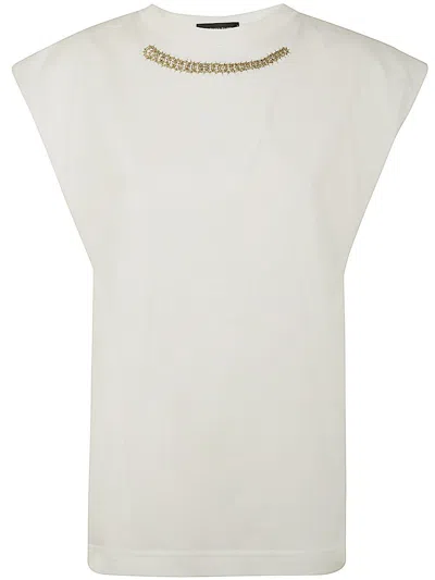 Fabiana Filippi Down Shoulder T-shirt In White