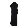 Fabiana Filippi Draped Black Dress With High Neckline And Asymmetrical Design In Black