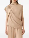 Fabiana Filippi Draped Mock-neck Enver Satin Top