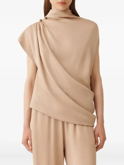 FABIANA FILIPPI DRAPED HIGH-NECK BLOUSE