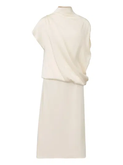 Fabiana Filippi Draped High-neck Dress In White