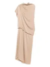 Fabiana Filippi Draped High-neck Midi Dress In Neutral