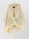 Fabiana Filippi Draped Hooded Cape Textured Pockets In Neutral