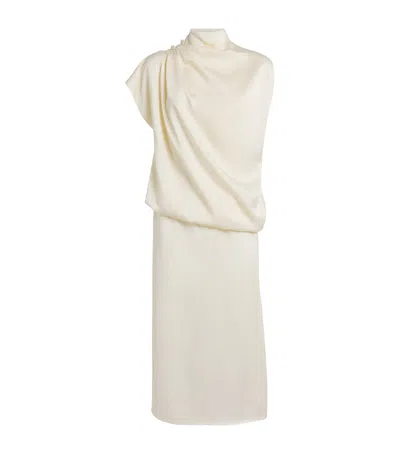 Fabiana Filippi Draped Maxi Dress In White