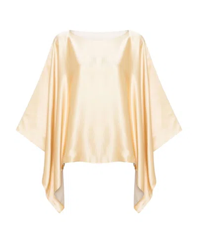 Fabiana Filippi Draped Satin Blouse In Neutral