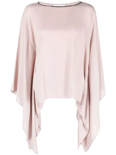 Fabiana Filippi Bead-detail Asymmetric Blouse In Pink