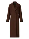 Fabiana Filippi Drawstring-back Wool Midi Coat In Brown