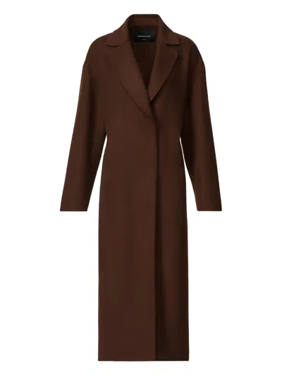 Fabiana Filippi Drawstring-back Wool Midi Coat In Brown
