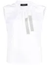 Fabiana Filippi Drawstring Cotton Tank Top In Weiss