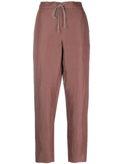 Fabiana Filippi Drawstring-fastening Waist Trousers In Brown