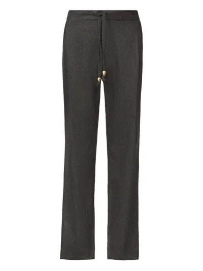 Fabiana Filippi Drawstring-fastening Wool-blend Pants In Gray