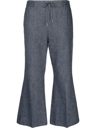 Fabiana Filippi Drawstring Flared Trousers In Blue