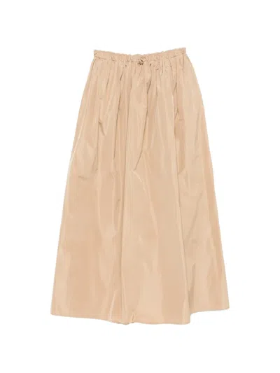 Fabiana Filippi Drawstring Gathered Maxi Skirt In Neutral