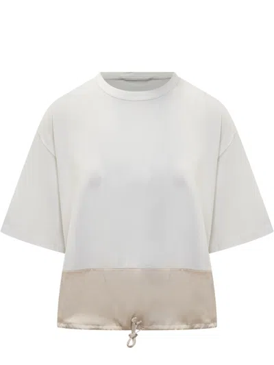 Fabiana Filippi Drawstring Hem Crewneck T In White